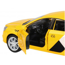 Машина "АВТОПАНОРАМА" Яндекс.Такси  LADA VESTA, желтый, 1/24, в/к 24,5*12,5*10,5 см