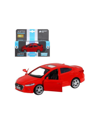 Машина "АВТОПАНОРАМА" HYUNDAI ELANTRA, красный, 1/40, инерция, в/к 17,5*12,5*6,5 см
