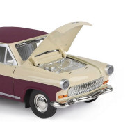 Машина "АВТОПАНОРАМА" Волга ГАЗ-21 "Двухцветная", бежево-коричневый, 1/24, в/к 26*12*11 см