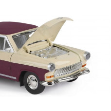 Машина "АВТОПАНОРАМА" Волга ГАЗ-21 "Двухцветная", бежево-коричневый, 1/24, в/к 26*12*11 см