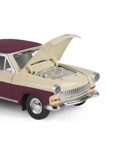 Машина "АВТОПАНОРАМА" Волга ГАЗ-21 "Двухцветная", бежево-коричневый, 1/24, в/к 26*12*11 см