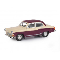 Машина "АВТОПАНОРАМА" Волга ГАЗ-21 "Двухцветная", бежево-коричневый, 1/24, в/к 26*12*11 см