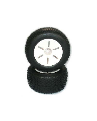 Колеса в сборе (шины Himoto 17702 + диск 17701W), белые, 2шт.