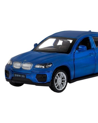 Машина "АВТОПАНОРАМА" BMW X6, 1/43, синий, инерция, откр. двери, в/к 17,5*12,5*6,5 см