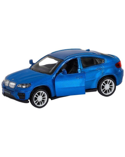 Машина "АВТОПАНОРАМА" BMW X6, 1/43, синий, инерция, откр. двери, в/к 17,5*12,5*6,5 см
