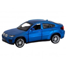 Машина "АВТОПАНОРАМА" BMW X6, 1/43, синий, инерция, откр. двери, в/к 17,5*12,5*6,5 см