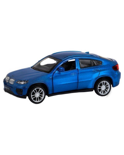 Машина "АВТОПАНОРАМА" BMW X6, 1/43, синий, инерция, откр. двери, в/к 17,5*12,5*6,5 см