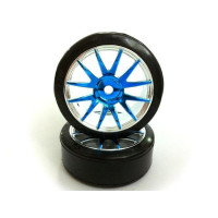 Колеса с пластиковыми покрышками для Hi4163,  голубой хром (82827PB+09001) 2шт.