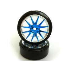 Колеса с пластиковыми покрышками для Hi4163,  голубой хром (82827PB+09001) 2шт.