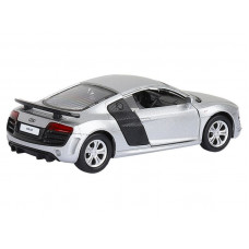 Машина "АВТОПАНОРАМА" Audi R8 GT, серебро, 1/43, инерция, в/к 17,5*12,5*6,5 см