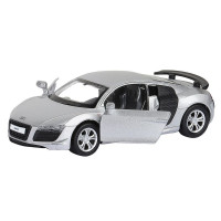 Машина "АВТОПАНОРАМА" Audi R8 GT, серебро, 1/43, инерция, в/к 17,5*12,5*6,5 см