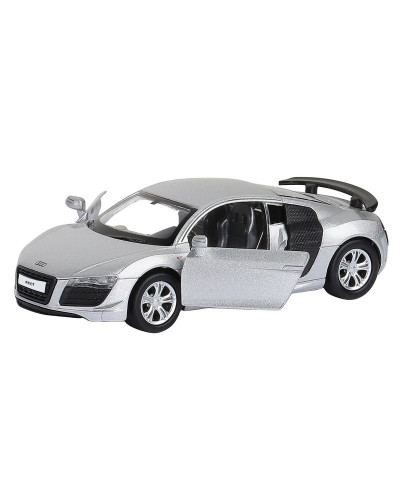 Машина "АВТОПАНОРАМА" Audi R8 GT, серебро, 1/43, инерция, в/к 17,5*12,5*6,5 см
