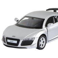 Машина "АВТОПАНОРАМА" Audi R8 GT, серебро, 1/43, инерция, в/к 17,5*12,5*6,5 см