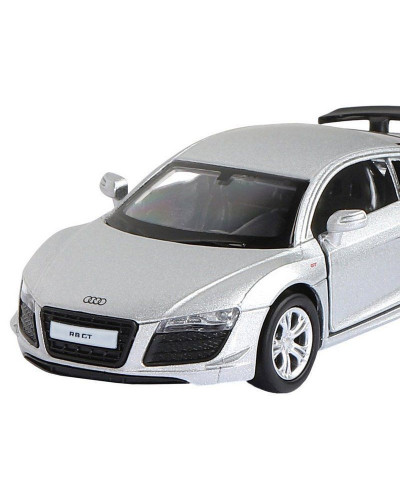 Машина "АВТОПАНОРАМА" Audi R8 GT, серебро, 1/43, инерция, в/к 17,5*12,5*6,5 см