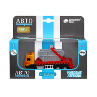 Машина "АВТОПАНОРАМА" VOLVO FM "Мусоровоз", желтый-серый, 1/72, инерция, в/к 17,5*13*6,5 см