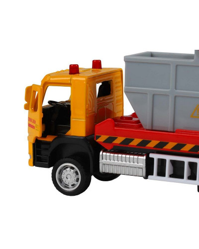 Машина "АВТОПАНОРАМА" VOLVO FM "Мусоровоз", желтый-серый, 1/72, инерция, в/к 17,5*13*6,5 см