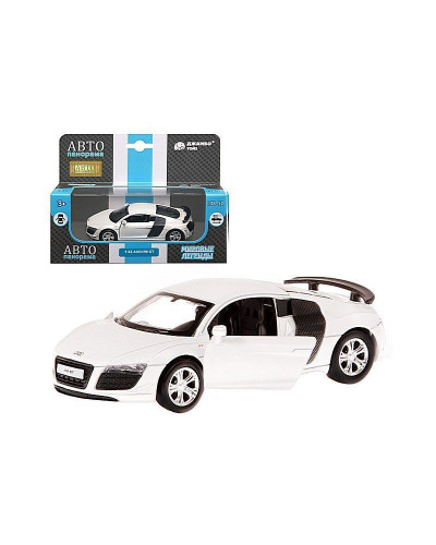Машина "АВТОПАНОРАМА" Audi R8 GT, белый металлик, 1/43, инерция, в/к 17,5*12,5*6,5 см