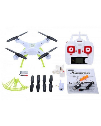 Р/У квадрокоптер Syma X5HW (белый) с FPV трансляцией Wi-Fi, барометр 2.4G RTF