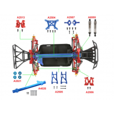Алюминиевые поворотные кулаки для Remo Hobby 1/16, металл, тюнинг  (2 шт)