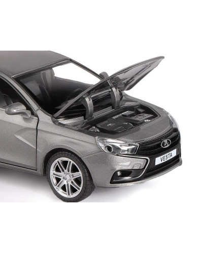 Машина "АВТОПАНОРАМА" LADA VESTA седан, 1/24,  серый, свет. звук. эффекты, в/к 24,5*12,5*10,5 см