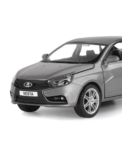 Машина "АВТОПАНОРАМА" LADA VESTA седан, 1/24,  серый, свет. звук. эффекты, в/к 24,5*12,5*10,5 см