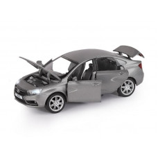 Машина "АВТОПАНОРАМА" LADA VESTA седан, 1/24,  серый, свет. звук. эффекты, в/к 24,5*12,5*10,5 см