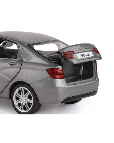 Машина "АВТОПАНОРАМА" LADA VESTA седан, 1/24,  серый, свет. звук. эффекты, в/к 24,5*12,5*10,5 см