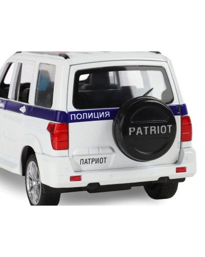 Машина "АВТОПАНОРАМА" УАЗ "PATRIOT" Полиция, 1/26, свет, звук, инерция, в/к 24,5*12,5*10,5 см