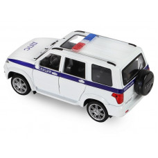 Машина "АВТОПАНОРАМА" УАЗ "PATRIOT" Полиция, 1/26, свет, звук, инерция, в/к 24,5*12,5*10,5 см
