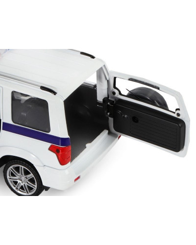 Машина "АВТОПАНОРАМА" УАЗ "PATRIOT" Полиция, 1/26, свет, звук, инерция, в/к 24,5*12,5*10,5 см