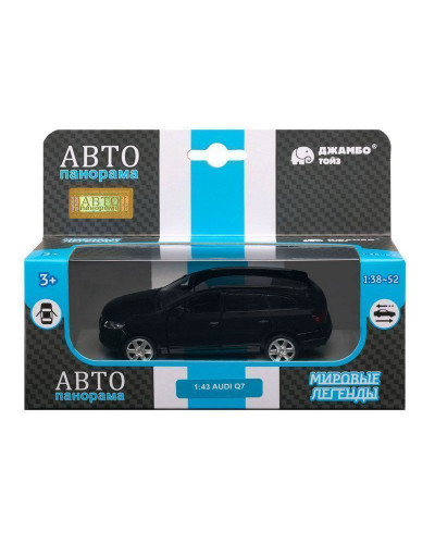 Машина "АВТОПАНОРАМА" Audi Q7, черный, 1/43, инерция, откр. двери, в/к 17,5*12,5*6,5 см
