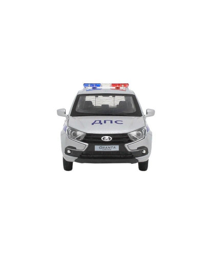 Машина "АВТОПАНОРАМА" LADA GRANTA CROSS "Полиция", серебро, 1/24, свет, звук, в/к 24,5*12,5*10,5 см