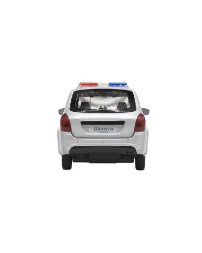 Машина "АВТОПАНОРАМА" LADA GRANTA CROSS "Полиция", серебро, 1/24, свет, звук, в/к 24,5*12,5*10,5 см