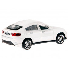 Машина "АВТОПАНОРАМА" BMW X6, 1/43, белый, инерция, откр. двери, в/к 17,5*12,5*6,5 см