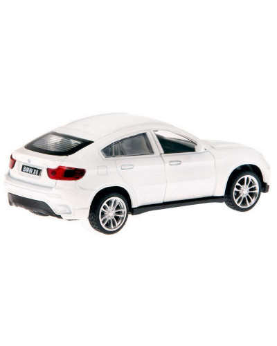 Машина "АВТОПАНОРАМА" BMW X6, 1/43, белый, инерция, откр. двери, в/к 17,5*12,5*6,5 см