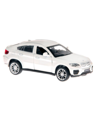 Машина "АВТОПАНОРАМА" BMW X6, 1/43, белый, инерция, откр. двери, в/к 17,5*12,5*6,5 см
