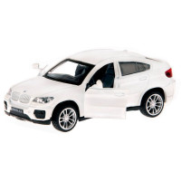 Машина "АВТОПАНОРАМА" BMW X6, 1/43, белый, инерция, откр. двери, в/к 17,5*12,5*6,5 см
