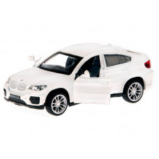 Машина "АВТОПАНОРАМА" BMW X6, 1/43, белый, инерция, откр. двери, в/к 17,5*12,5*6,5 см