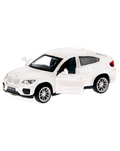 Машина "АВТОПАНОРАМА" BMW X6, 1/43, белый, инерция, откр. двери, в/к 17,5*12,5*6,5 см