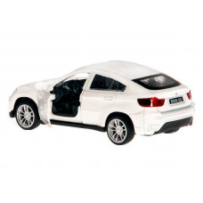 Машина "АВТОПАНОРАМА" BMW X6, 1/43, белый, инерция, откр. двери, в/к 17,5*12,5*6,5 см