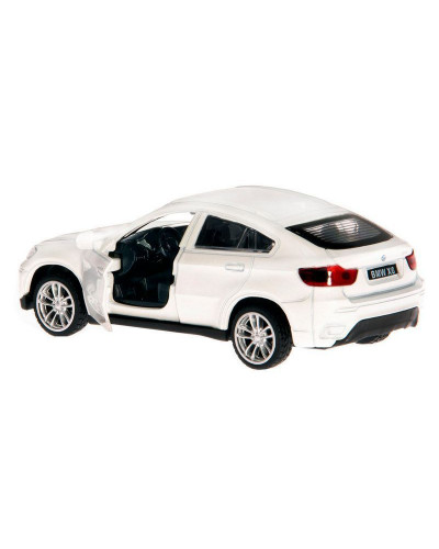Машина "АВТОПАНОРАМА" BMW X6, 1/43, белый, инерция, откр. двери, в/к 17,5*12,5*6,5 см