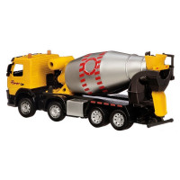 Машина "АВТОПАНОРАМА" Volvo бетономешалка, желтый, 1/50, свет, звук, в/к 28*14*10 см