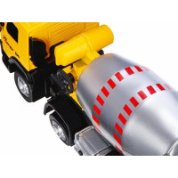 Машина "АВТОПАНОРАМА" Volvo бетономешалка, желтый, 1/50, свет, звук, в/к 28*14*10 см