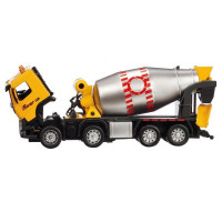 Машина "АВТОПАНОРАМА" Volvo бетономешалка, желтый, 1/50, свет, звук, в/к 28*14*10 см