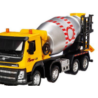 Машина "АВТОПАНОРАМА" Volvo бетономешалка, желтый, 1/50, свет, звук, в/к 28*14*10 см