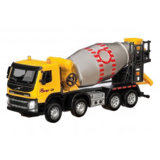 Машина "АВТОПАНОРАМА" Volvo бетономешалка, желтый, 1/50, свет, звук, в/к 28*14*10 см