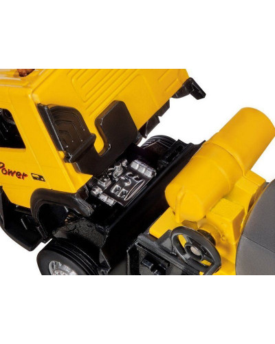 Машина "АВТОПАНОРАМА" Volvo бетономешалка, желтый, 1/50, свет, звук, в/к 28*14*10 см