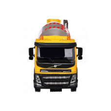 Машина "АВТОПАНОРАМА" Volvo бетономешалка, желтый, 1/50, свет, звук, в/к 28*14*10 см