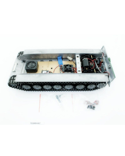 Металлическое шасси для танка Leopard 2A6 (full set, редуктора, электроника)