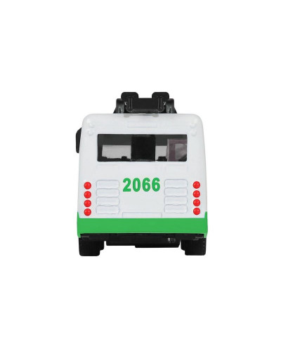 Троллейбус "Автопанорама", зеленый, 1/90, свет, звук, инерция, в/к 22*13,5*5,8 см